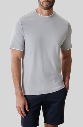 Robert Barakett GEORGIA SS CREW W/TRIM in Chalk at Nordstrom, Size Xx-Large