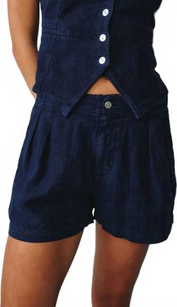 Bella Dahl Double Pleat Short In Italian Navy