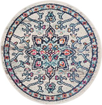 Safavieh Alfombra polipropileno crema/azul 122 x 122 cm