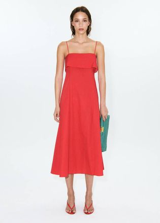 Mango Vestito midi svasato rosso - Donna - XXS - MANGO