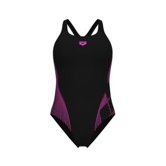 Arena Badeanzug ARENA WOMENS ARENA LILY SWIMSUIT SWIM PRO BACK LB, Damen, Gr. 38, N-Gr, schwarz (schwarz, schwarz), Obermaterial: 80% Polyamid, 20% Elasthan