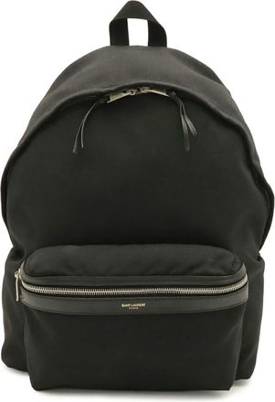 Saint Laurent Black Canvas Leather Backpack (Pre-Owned)