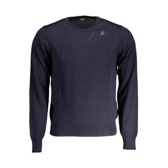 K-Way Truien & Vesten, Heren, Blauw, 3Xl, Wol, Blauwe Wol Crew Neck Sweater