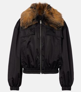 Saint Laurent Shearling-trimmed blouson jacket