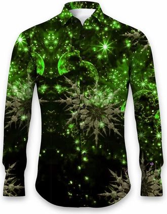 Generic Mens Christmas Shirts Funny Graphic Novelty 3D Print Xmas Holiday Tops Casual Long Sleeve Button Down Lightweight Festival Party Dress Shirts