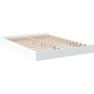 vidaXL Bed Frame without Mattress White 140x200 cm Engineered Wood Vidaxl