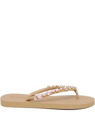 Mystique Blakely crystal-embellished flip-flops - Neutrals