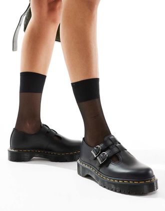 Dr. Martens 8065 Bex - Scarpe Mary Jane nere in pelle liscia-Nero