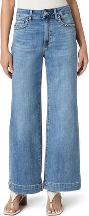Paige Anessa Braided Pocket High Waist Ankle Wide Leg Jeans in Encino at Nordstrom, Size 29