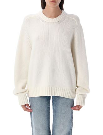Khaite White Knitted Sweater
