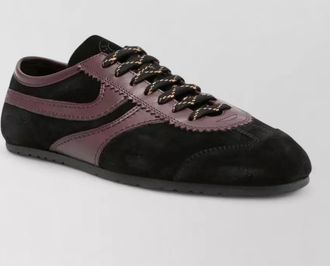 Dries Van Noten leather paneled low-top sneakers