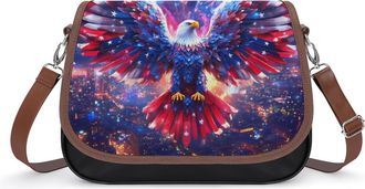 Generic Ea-gles US 4th of July Womens Crossbody Bag Fashion Shoulder Handbags Message Tote Bag with Adjustable Strap