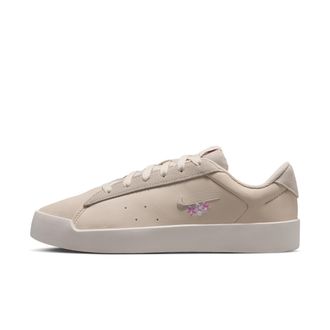 Nike Womens Court Heritage SE Stitched Floral Shoes in Brown | IV5529-100