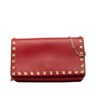 Valentino Pre-owned Valentino Leather Rockstud Chain Flap Crossbody Ladies TD1O76U0EDZ1NM17