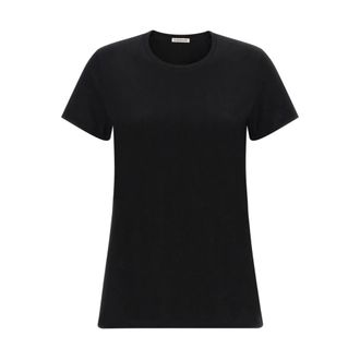 Moncler Logo Patch Cotton Jersey T-Shirt - female - Moncler - T-Shirts - Black - XS - Tops