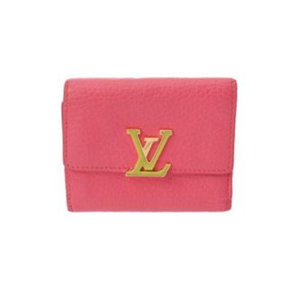 Louis Vuitton Red Color Leather Wallet (Tri-Fold) (Pre-Owned)