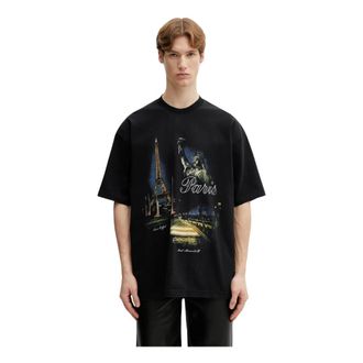 VETEMENTS Tops, Heren, Zwart, S, Katoen, Paris Tourist T-Shirt