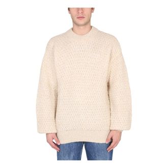 S&eacute;fr Round-neck Knitwear, male, Beige, Size: M Leonard Sweater