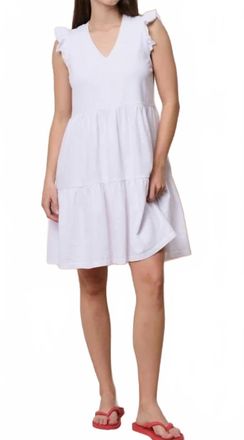 Sundry Womens Tiered Flutter Dress In Optic White