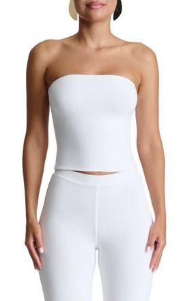 Naked Wardrobe Smooth Crop Tube Top in White at Nordstrom, Size X-Small