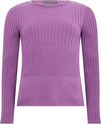 Alberta Ferretti Trui met ronde hals - Dames - Ronde hals truien - Paars - S - Wol - Truien & Vesten