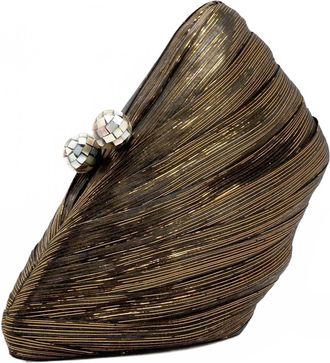 Emm Kuo Womens Saline Clutch In Black And Gold