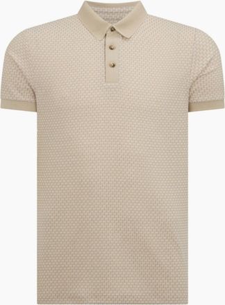 Remus Uomo Mens Remus Uomo Patterned Jaquard Polo 92 Beige - Tan - Size: 42