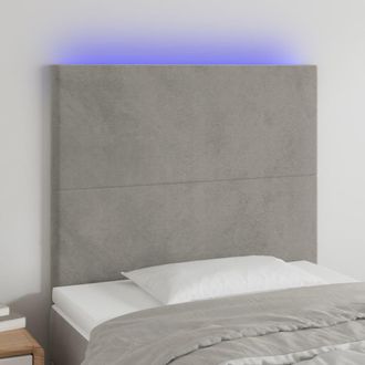 vidaXL Cabecero Con Luces Led Terciopelo Gris Claro 100x5x118/128 Cm Vidaxl