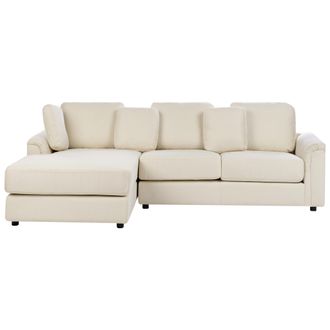 Beliani Beliani - Sof&aacute; Esquinero Moderno Con Patas De Pl&aacute;stico Tela Beige Claro Derecho Kohlo