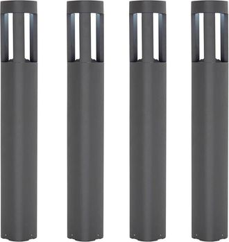 Loops 4 PACK Outdoor Post Bollard Light Grey Triangle IP54 Modern Driveway Lamp LED