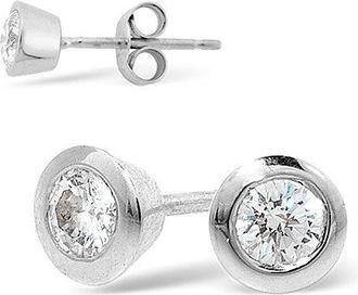 The Diamond Store Platinum Rub-over Lab Diamond Stud Earrings - 0.30CT - F/VS - 5mm