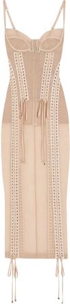 Dolce & Gabbana bustier midi dress - women - Silk/Silk/Spandex/Elastane/Polyamide/Spandex/Elastane - 40 - Neutrals