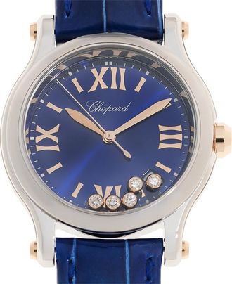 Chopard Happy Sport Quartz Blue Dial Ladies Watch 278582 6012
