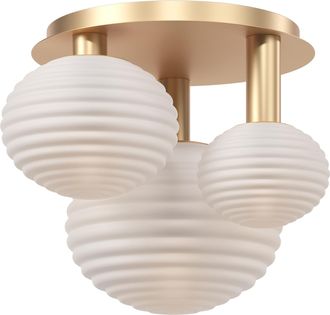 Maytoni Design Deckenlampe Reels 3-flammig, Weiss/Gold