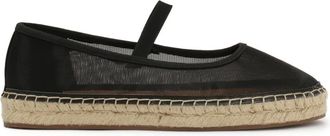 Kazar Schoenen, Dames, Zwart, 41 EU, Leer, Zwarte espadrilles van doorzichtige stof
