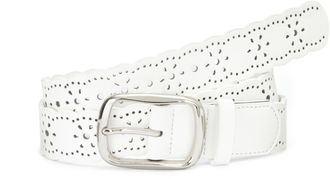 Lascana H&uuml;ftg&uuml;rtel LASCANA Cut-Out-G&uuml;rtel, Damen, Gr. 105, weiss (wei&szlig;), Lederimitat, unifarben, G&uuml;rtel H&uuml;ftg&uuml;rtel, G&uuml;rtel, Jeansg&uuml;rtel, Hoseng&uuml;rtel f&uuml;r Jeans