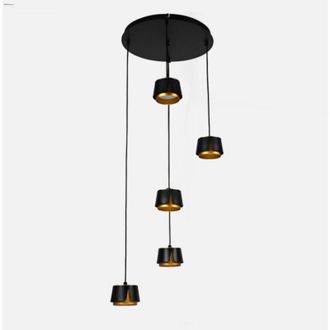 Fabrilamp Plafon Domenica 5l Negro/oro 45w Led