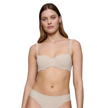 Triumph Balconette-BH TRIUMPH Body Make-Up Illusion, Damen, Gr. 70, Cup E, beige, Microtouch, Obermaterial: 49% Polyamid, 36% Polyester, 15% Elasthan, unifarb