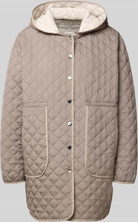 White Label Steppmantel mit Druckknopfleiste in Taupe, Gr&ouml;&szlig;e 34