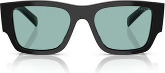 Prada 55mm Square Sunglasses in Black Green at Nordstrom