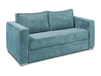 Vente-Unique Vente-unique - Divano Letto 3 Posti A Ribalta Letto Doghe Larghe 140cm Materasso 22cm Memory Foam In Velluto A Coste Turchese - Loreto
