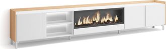 Skraut Home Skraut Home - Mueble Tv, Televisi&oacute;n, Muebles De Sal&oacute;n, Almacenaje, 315x35x61cm, Para Tv Hasta 80, Chimenea El&eacute;ctrica Xxl, Dise&ntilde;o Industrial, Led, Esti