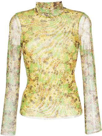 Ted Baker Lennix floral-print top - women - Polyester/Elastane - 0 - Yellow