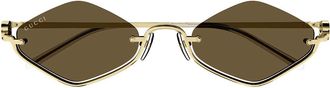 Gucci Sunglasses Gg1604 S 002 Gold/Brown Unisex
