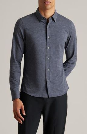 Rhone Commuter Slim Fit Button-Up Shirt in Marle Gray Houndstooth at Nordstrom Rack, Size Small