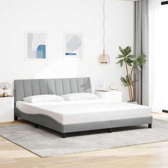 vidaXL Cama Sin Colch&oacute;n Tela Gris Claro 180x200 Cm Vidaxl