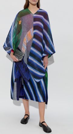 Pleats Please Issey Miyake Pleated Poncho, Womens, Multicolour