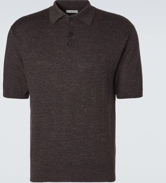 The Row Borges cashmere, silk, and linen polo shirt