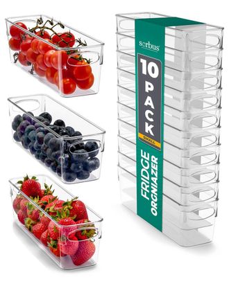 Sorbus Set of 10 Small Clear Plastic Organizing Bins