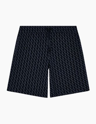 A|X Armani Exchange Mens Monogram All Over Black Shorts - Size: 35/34/32